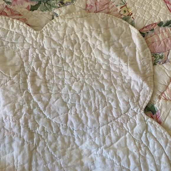 Vintage Arch Qults Partchwork Quilt 88x82” Cotton Pink Green Cottagecore Country - Picture 8 of 11